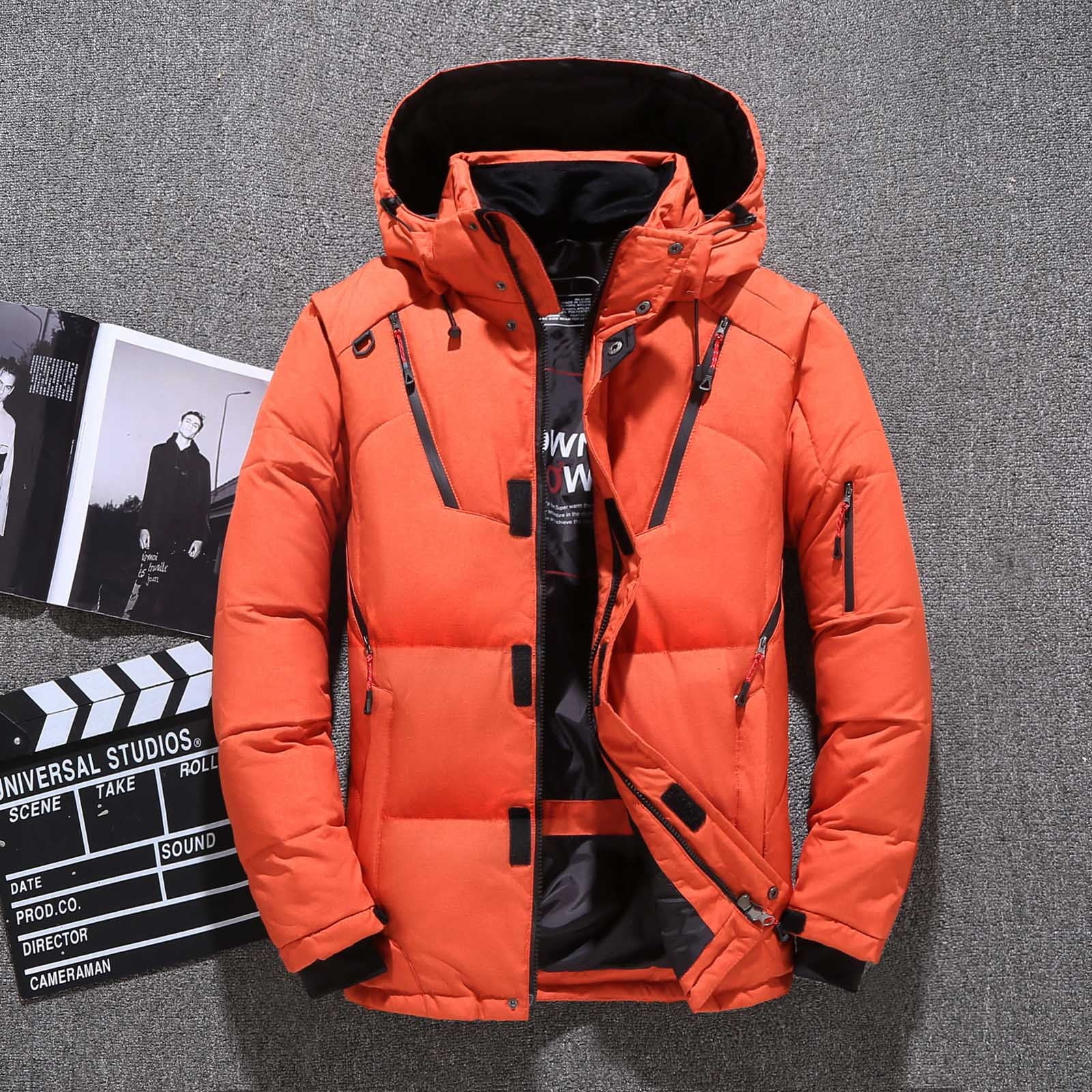 Orange winter coat shop mens