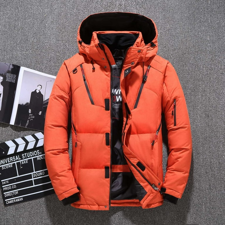 Orange winter coat mens best sale