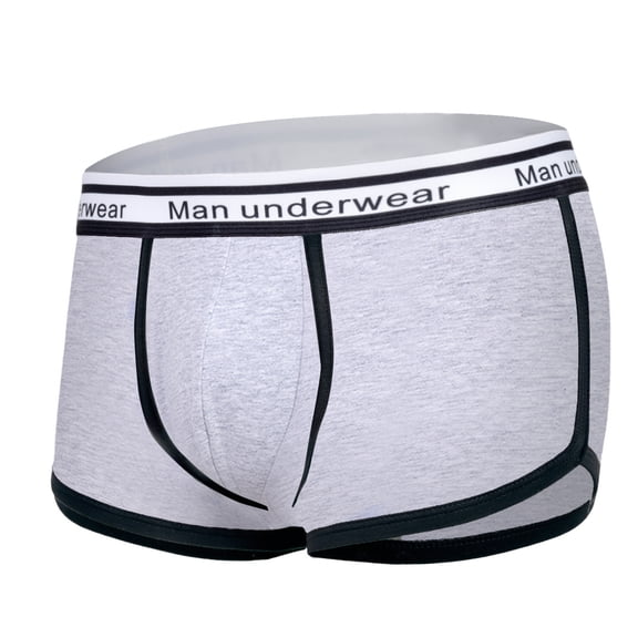 HAOTAGS Men Seamless Solid Color Comfortable Breathable Boxers Underwear Gray Size XL