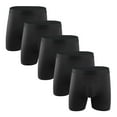 thumbnail image 1 of HAOTAGS Men's 5 Pack Underwear Covered Waistband Boxer Briefs Multipack Black Size M, 1 of 2