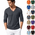 thumbnail image 1 of HAOTAGS Men’s Athletic Long Sleeve T-shirts V-Neck Quick Dry Mesh Pullover Shirt Dark Gray Size L, 1 of 10