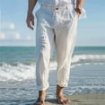 thumbnail image 1 of HAOTAGS Men's Beach Pants, with UV Protection Multiple Pockets Quick Dry Outdoor Activities Pants White L, 1 of 6