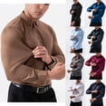 thumbnail image 1 of HAOTAGS Men's Button Down Dress Shirts, Casual Long Sleeve Elastic Blouse Shirt Bussiness Work Shirts Wine 2XL, 1 of 10