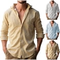 thumbnail image 1 of HAOTAGS Men's Button Down Shirts, Casual Plaid Shirts Long Sleeve Fall Winter Tops Blue 2XL, 1 of 9