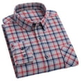 thumbnail image 1 of HAOTAGS Men's Button Down Shirts, Long Sleeve Plaid Flannel Casual Business Work Shirts Pink M, 1 of 3