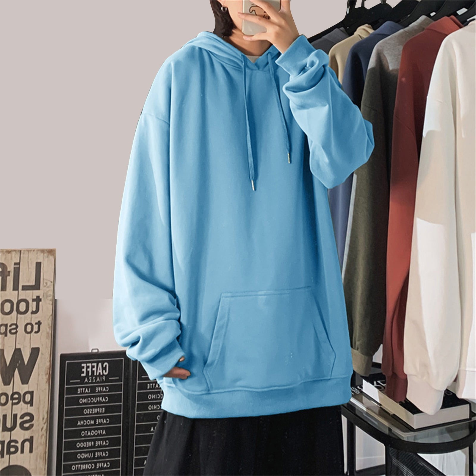 Mens pastel blue hoodie discount