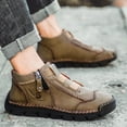 thumbnail image 1 of HAOTAGS Men's Casual Leather Sneakers Slip On Comfortable Lightweight Shoes Khaki Size 7.5, 1 of 5
