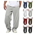 thumbnail image 1 of HAOTAGS Men’s Casual Loose-Fit Sweatpants Elastic Waist with Drawstring Side Pockets Comfort Fall/Winter Bottoms Gray Size M, 1 of 6