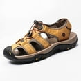 thumbnail image 1 of HAOTAGS Men's Closed Toe Outdoor Water Shoes Sandals Beach Slide Sandals Non-Slip Casual Summer Shoes Yellow Size Size 9.5, 1 of 4