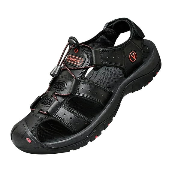 HAOTAGS Men's Closed Toe Outdoor Water Shoes Sandals Hiking Beach Casual Summer Shoes Black Size Size 11