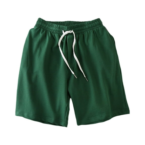 HAOTAGS Men's Drawstring Shorts, Side Pockets Casual Summer Adjustable Sports Shorts Green 2XL