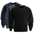 thumbnail image 1 of HAOTAGS Men's Fleece Lined Sweatshirts, Casual Fall Winter Pullover Top Long Sleeve Sweatshirts with Pocket Dark Blue S, 1 of 7