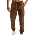 thumbnail image 1 of HAOTAGS Men's Joggers Pants, Drawstring Athletic Quick Dry Active Casual Pants Coffee M, 1 of 5