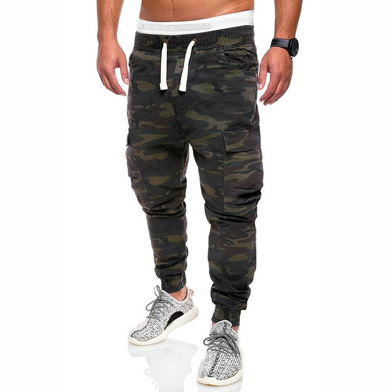 Camo joggers with zippers shop