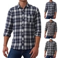 thumbnail image 1 of HAOTAGS Men's Plaid Shirts, Casual Business Long Sleeve Button Down Shirts for Spring Fall Black L, 1 of 9