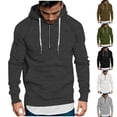 thumbnail image 1 of HAOTAGS Men's Plus Size Hoodie Half Zip, Casual Long Sleeve Sport Sweatshirts with Pocket Spring Fall Pullover Top Dark Gray XL, 1 of 7