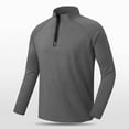 thumbnail image 1 of HAOTAGS Men's Quick Dry Sport Shirts Half Zip Athletic Workout Tops Active Shirts for Running Gray Size 4XL, 1 of 7