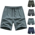 thumbnail image 1 of HAOTAGS Men’s Quick-Dry Swim Trunks, Summer Casual Zipper Pocket Drawstring Elastic Waist Lightweight Beach Shorts Green Size 2XL, 1 of 5