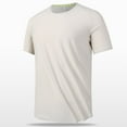 thumbnail image 1 of HAOTAGS Men’s Quick Dry T-Shirt Moisture Wicking, Active Slim-fit Athletic Performance Crew Neck Top Beige Size 2XL, 1 of 8