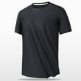 thumbnail image 1 of HAOTAGS Men’s Quick Dry T-Shirt Moisture Wicking, Active Slim-fit Athletic Performance Crew Neck Top Black Size XL, 1 of 7