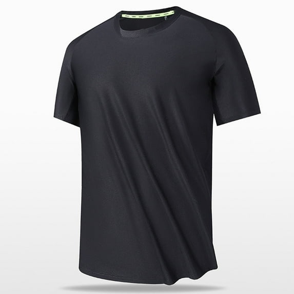 HAOTAGS Men’s Quick Dry T-Shirt Moisture Wicking, Active Slim-fit Athletic Performance Crew Neck Top Black Size XL