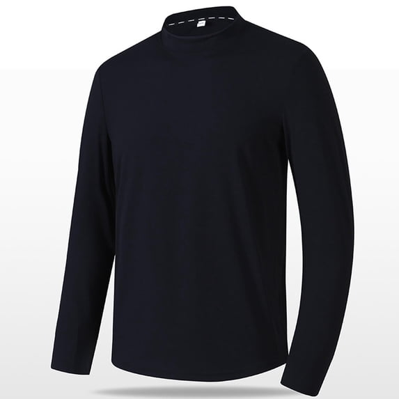 HAOTAGS Men's Round Neck Quick Dry Sport Shirts Athletic Workout Tops Active Shirt Black Size 5XL