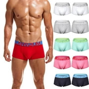 HAOTAGS Men's Underwear Boxer Briefs Breathable Huge Pouch Trunks Underwear Red Size XL