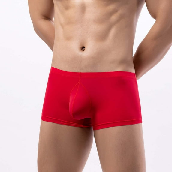 HAOTAGS Men's Underwear Boxer Briefs Breathable Regular Mens Boxer Briefs Underwear Men Pack Red Size M