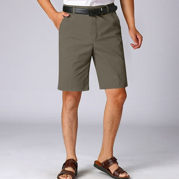HAOTAGS Mens Casual Shorts Summer Outdoor Work Golf Shorts with Pockets Army Green Size 3XL