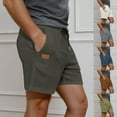 thumbnail image 1 of HAOTAGS Mens Casual Shorts, Drawstring with Pockets Loose Fit Elastic Waist Short Pants Dark Gray 2XL, 1 of 6