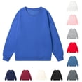 thumbnail image 1 of HAOTAGS Mens Casual Sweatshirts, Solid Color Cotton Long Sleeve Round Neck Pullover Tops Red S, 1 of 3