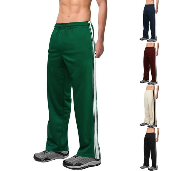 HAOTAGS Mens Jogging Pants, Lightweight Breathable Quick-Dry Athletic Elastic Waist Lounge Trousers Green 2XL