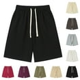 thumbnail image 1 of HAOTAGS Mens Plus Size Shorts Casual Comfortable Outdoor Sport Shorts with Drawstring Black Size 2XL, 1 of 9
