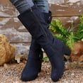thumbnail image 1 of HAOTAGS Mid Calf Boots for Women, Casual Winter Zipper Closure Mid Heel Boots Blue 6.5, 1 of 9
