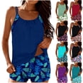 thumbnail image 1 of HAOTAGS Modest Tankini Swimsuits for Women 2026, Two Piece Bathing Suits with Sporty Pockets Boy Shorts for Tummy Control Multicolor Size L, 1 of 8