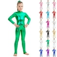 thumbnail image 1 of HAOTAGS One Piece Dance Jumpsuits for Girls, Long Sleeve Gymnastics Bodysuits for Kids Purple 1-3 Years, 1 of 7