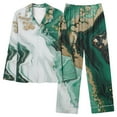 thumbnail image 1 of HAOTAGS Pajamas for Women Graphic Print Buttoned Pajama Set Nightwear Soft Pjs Lounge Sets Green Size L, 1 of 4