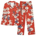 thumbnail image 1 of HAOTAGS Pajamas for Women Graphic Print Buttoned Pajama Set Nightwear Soft Pjs Lounge Sets Red Size 2XL, 1 of 4