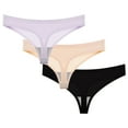 thumbnail image 1 of HAOTAGS Panties for Women 3Pack,Breathable Ventilated Solid Elastic Waist Briefs Purple XS, 1 of 2