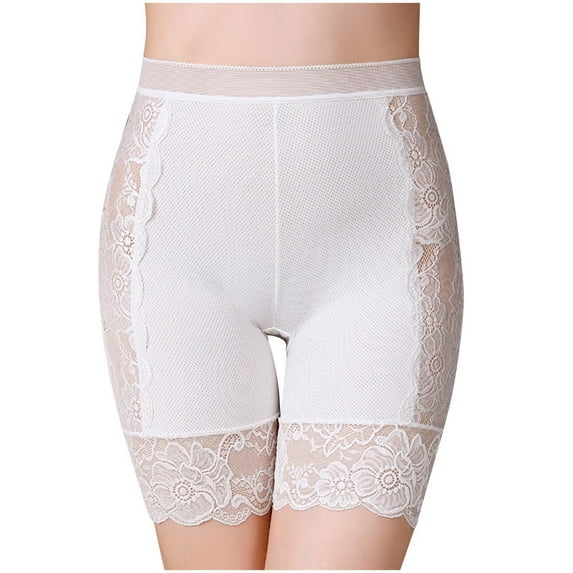 HAOTAGS Period Underwear for Women,Adjustable Waist Embroidery Breathable High Waist Panties White XL