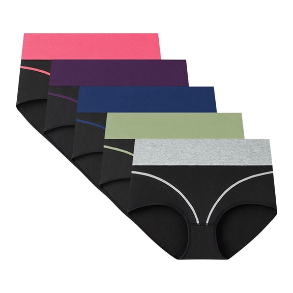 HAOTAGS Period Underwear for Women,Mid-Rise Antimicrobial Protection Side Leakage Solid Breathable Underwear Gray M