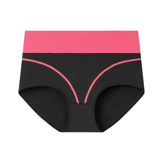 HAOTAGS Period Underwear for Women,Side Leakage Antimicrobial Protection Mid-Rise Solid Breathable Underwear Watermelon Red L