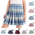 thumbnail image 1 of HAOTAGS Plaid Skirts for Girls,Pleated High Waisted School Uniform Mini Skirt Purple 5-6 Years, 1 of 5