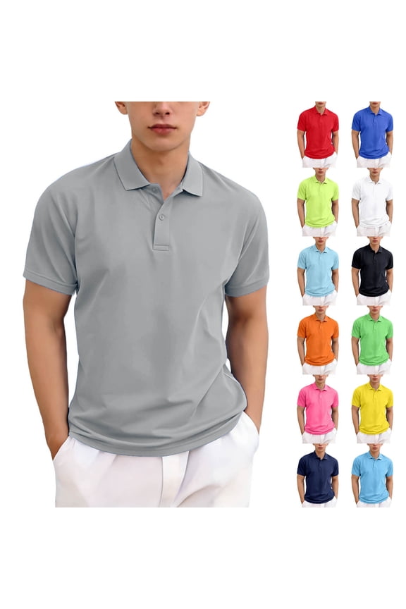 Polo Shirt for Boys(3-12Y), Unisex Summer Collar Short Sleeve School Uniform Breathable Top Yellow 7-8Years