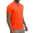 thumbnail image 1 of HAOTAGS Polo Shirts for Men Casual Solid Color Short Sleeve Lapel Golf Shirts Orange Size XL, 1 of 6
