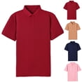 thumbnail image 1 of HAOTAGS Polo Shirts for Men, Short Sleeve Button-Up Shirts Turn-Down Collar Casual Fashion Tops Dark Blue M, 1 of 8