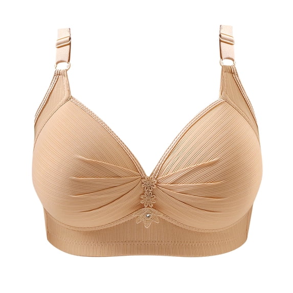 HAOTAGS Push-Up Bras for Women,Seamless Breathable Wireless Everyday Comfort Lift , Beige M