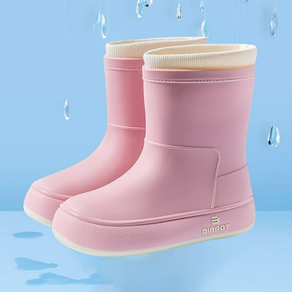 HAOTAGS Rain Boots for Women, Waterproof Casual Rainy Day Wear Shoes Pink 7.5
