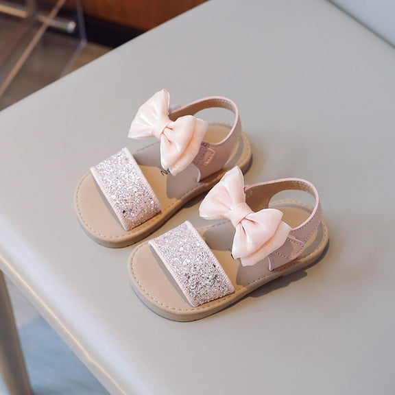 HAOTAGS Sandals for Toddler Girls, Baby Girls' Sandals Beach Toe-Strap Soft - Sole Sandals for Summer Beach Pink 24