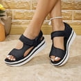 thumbnail image 1 of HAOTAGS Sandals for Women Breathable Comfortable Walking Platform Shoes Black Size 6.5, 1 of 8